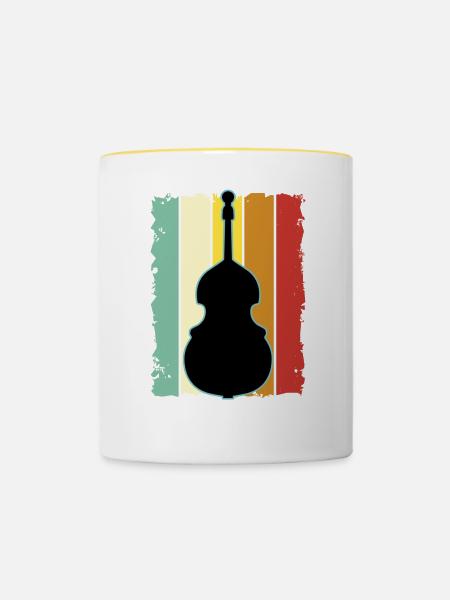Kontrabass - Tasse zweifarbig - Weiß/Gelb