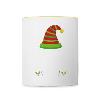 Pyjama de Noël Pyjama Chemise de nuit - Mug contrasté - blanc/jaune - Devant