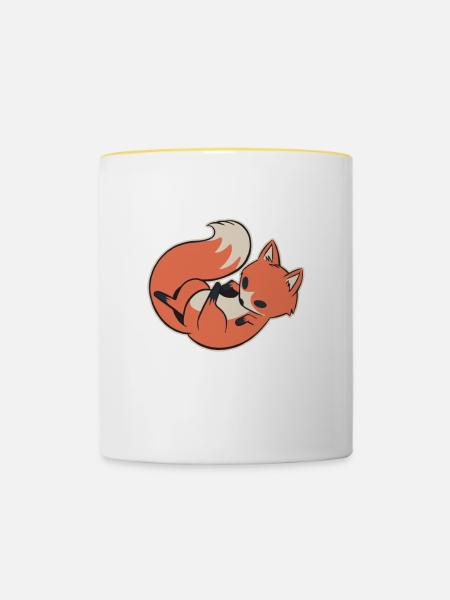 Baby Rotfuchs - Tasse zweifarbig - Weiß/Gelb