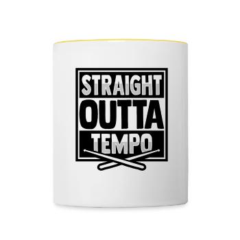 Drum Set Percussion Design - Contrasting Mug - white/yellow - Front