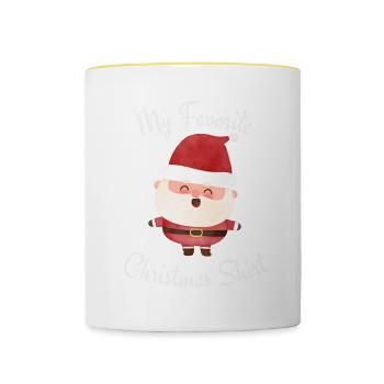 Ma chemise de Noël préférée - Mug contrasté - blanc/jaune - Devant