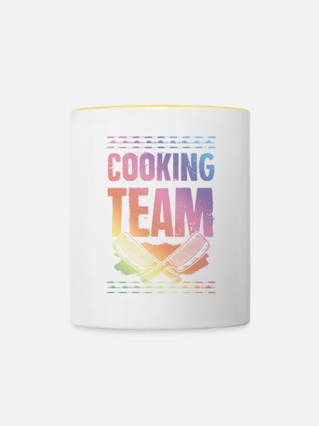 cooking team - Tasse zweifarbig - Weiß/Gelb