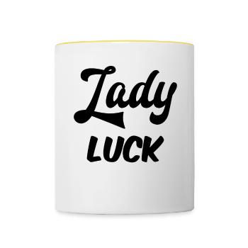 Lady Luck - Tasse zweifarbig - Weiß/Gelb - Vorne
