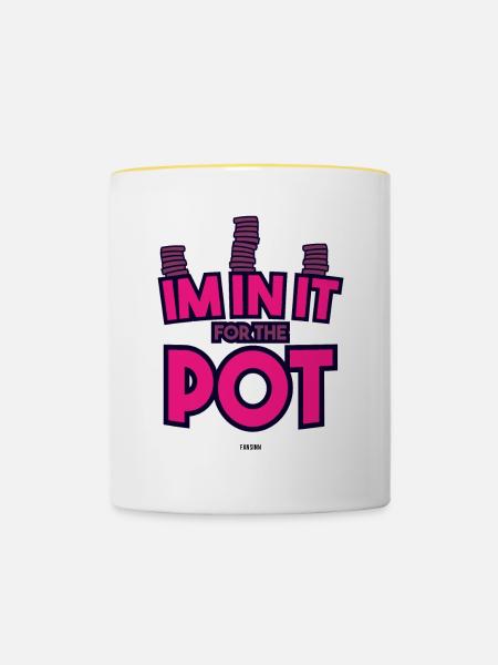 Poker Pot - Tasse zweifarbig - Weiß/Gelb
