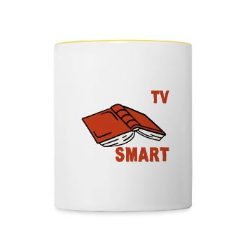 Books Are Just Tv For Smart People 2 - Tasse zweifarbig - Weiß/Gelb - Vorne