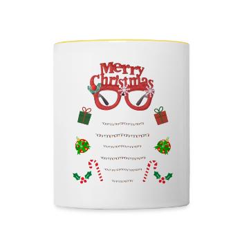 Trop chaud pour une chemise de noël moche - Mug contrasté - blanc/jaune - Devant