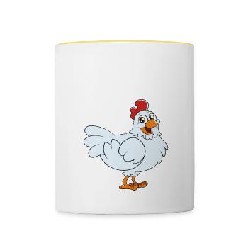 Best Chicken Dad Ever - Contrasting Mug - white/yellow - Front