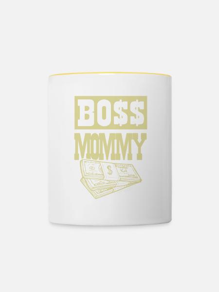 Boss Mommy - Tasse zweifarbig - Weiß/Gelb