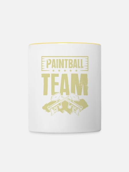 Paintball Team - Tasse zweifarbig - Weiß/Gelb