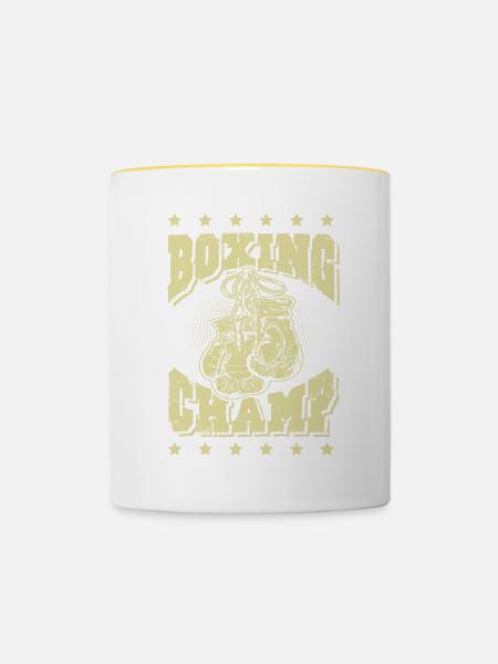 Boxing Champ - Tasse zweifarbig - Weiß/Gelb