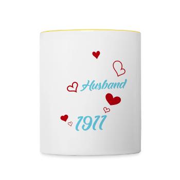 Bester Ehemann seit 1911 Hochzeit - Tasse zweifarbig - Weiß/Gelb - Vorne