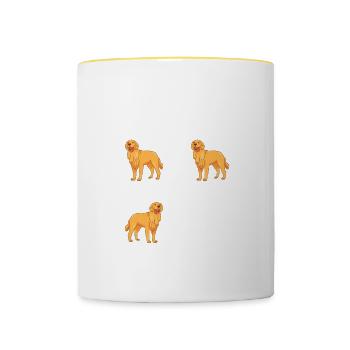 L'Entraînement Du Golden Retriever Assis Couche Au - Mug contrasté - blanc/jaune - Devant