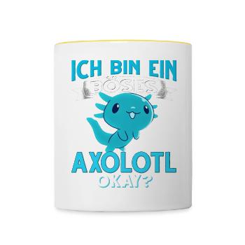 Axolotl - Tasse zweifarbig - Weiß/Gelb - Vorne