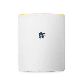 Dabbing Cat Funny Cat - Mug contrasté - blanc/jaune - Devant