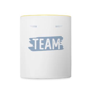 Équipe de musculation - Mug contrasté - blanc/jaune - Devant