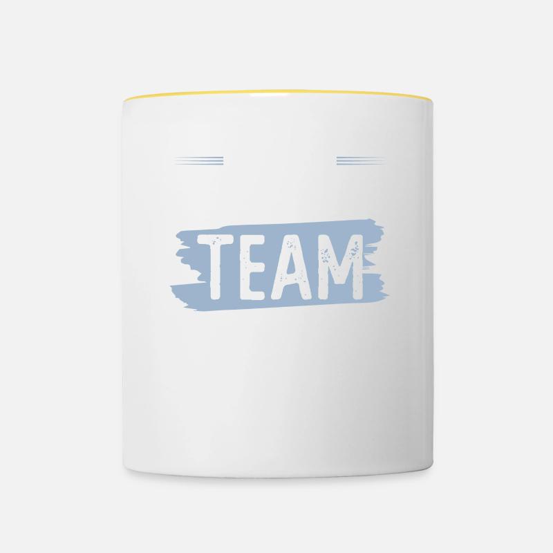 Équipe de musculation - Mug contrasté - blanc/jaune