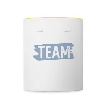 Équipe de breakdance - Mug contrasté - blanc/jaune - Devant