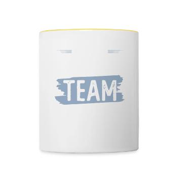 Équipe de football - Mug contrasté - blanc/jaune - Devant