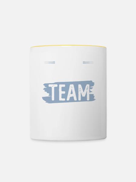 Fussball Team - Tasse zweifarbig - Weiß/Gelb