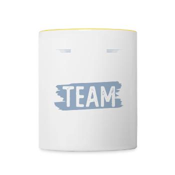 Équipe de joueurs - Mug contrasté - blanc/jaune - Devant