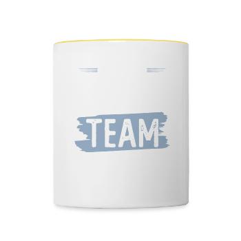Équipe de fête - Mug contrasté - blanc/jaune - Devant