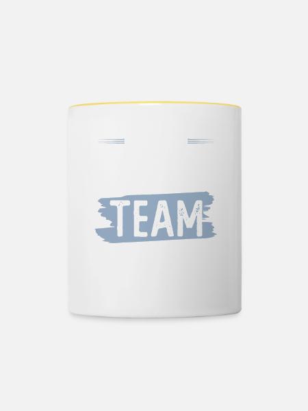 Travel Team - Tasse zweifarbig - Weiß/Gelb