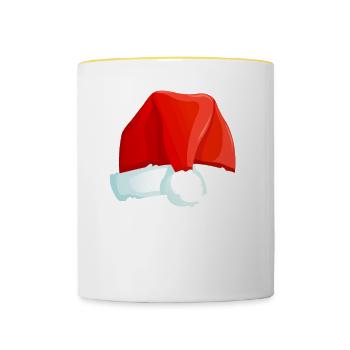 Merry Christmas Lustiges Weihnachtsshirt - Tasse zweifarbig - Weiß/Gelb - Vorne