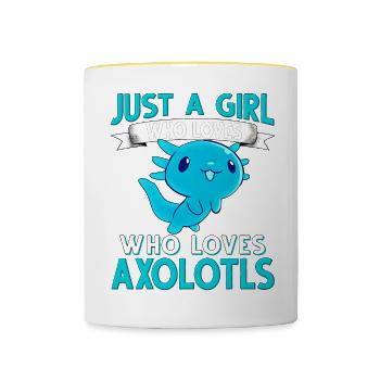 Axolotl Juste une fille qui aime Axolotls - Mug contrasté - blanc/jaune - Devant