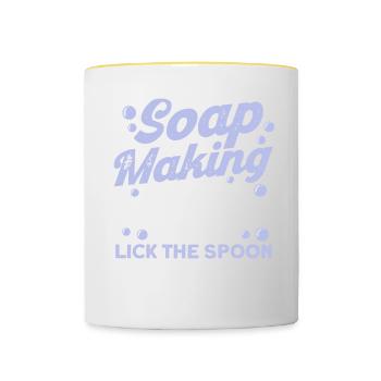 Soap Making Gift Homemade Soap Maker - Tasse zweifarbig - Weiß/Gelb - Vorne