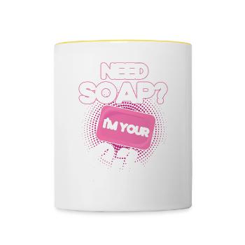 Soap Making Gift Homemade Soap Maker - Tasse zweifarbig - Weiß/Gelb - Vorne