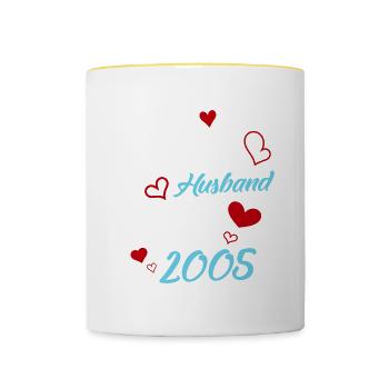 Bester Ehemann seit 2005 Hochzeit - Tasse zweifarbig - Weiß/Gelb - Vorne