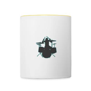 It's Okay If You Don't Like Drum Set Drummer - Contrasting Mug - white/yellow - Front