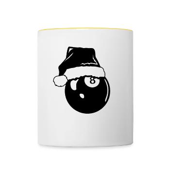 Billiard Christmas - Contrasting Mug - white/yellow - Front