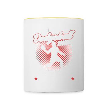 Dodgeball Spieler Geschenk Ballspiele Dodgeball - Tasse zweifarbig - Weiß/Gelb - Vorne