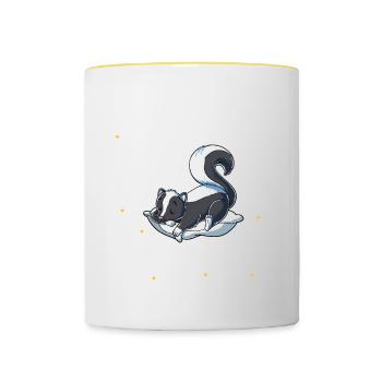 Dormir Skunk Je fais une sieste périodique - Mug contrasté - blanc/jaune - Devant