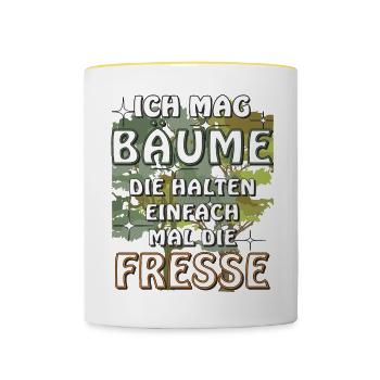 ICH MAG BÄUME - Tasse zweifarbig - Weiß/Gelb - Vorne