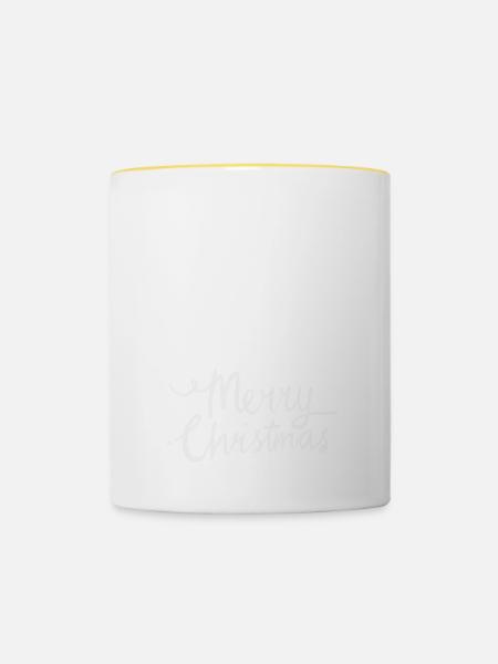 Merry Christmas Funny Christmas Shirt - Contrasting Mug - white/yellow