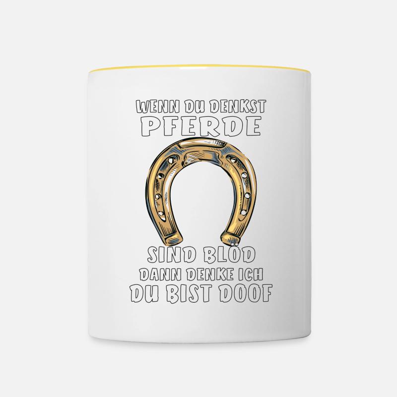WENN DU DENKST PFERDE - Tasse zweifarbig - Weiß/Gelb