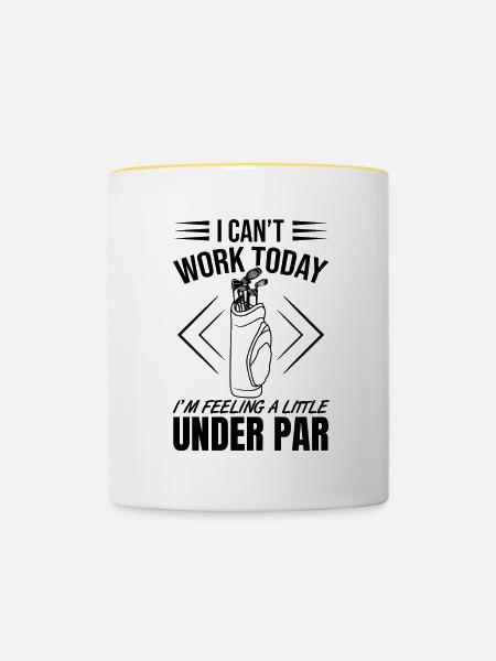Schlechter Golf Witz - Tasse zweifarbig - Weiß/Gelb