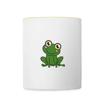 Frog Frogs Better Then Therapy - Contrasting Mug - white/yellow - Front