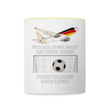 FUSSBALL HEIMFLUG - Tasse zweifarbig - Weiß/Gelb - Vorne