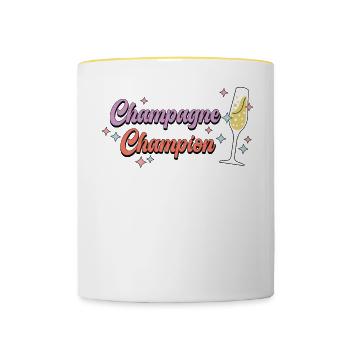 Sparkling wine quote from Champion - Contrasting Mug - white/yellow - Front