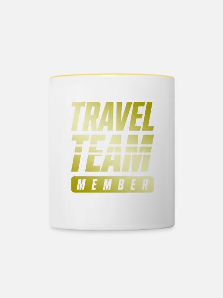 Travel Team - Tasse zweifarbig - Weiß/Gelb