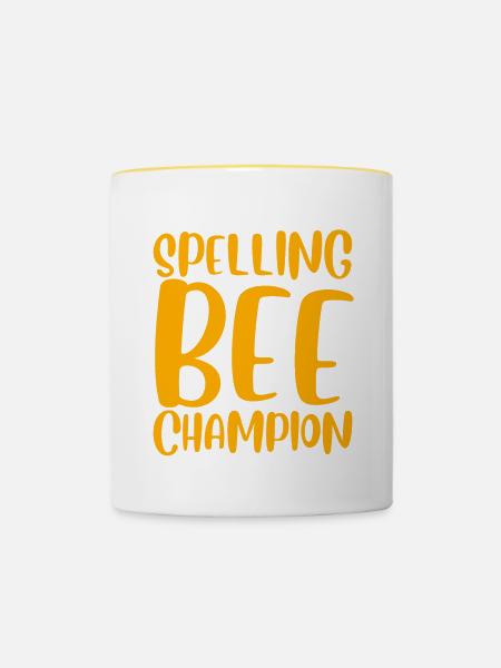 Spelling Bee Champ - Tasse zweifarbig - Weiß/Gelb