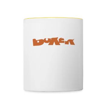 Stolze Boxer Mama Hundebesitzer Hundeliebhaber - Tasse zweifarbig - Weiß/Gelb - Vorne