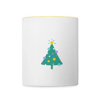 Merry Christmas Funny Christmas Shirt - Contrasting Mug - white/yellow - Front