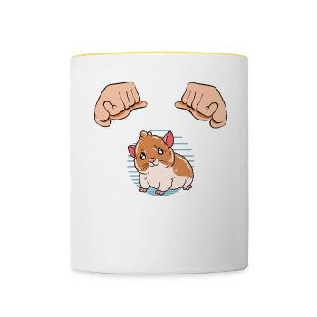 I'd Rather Be With My Hamster - Contrasting Mug - white/yellow - Front