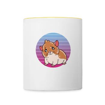 I'd Rather Be With My Hamster - Contrasting Mug - white/yellow - Front