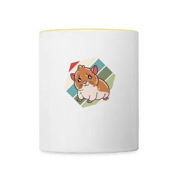 I'd Rather Be With My Hamster - Contrasting Mug - white/yellow - Front
