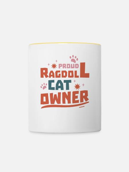 stolzer Ragdoll Katzenbesitzer - Tasse zweifarbig - Weiß/Gelb